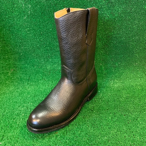 COPY - MEN’S WESTERN COWBOY SLIP ON ROUND TOE SIDE ZIPPER BOOTS BLACK BOTA CON … - Picture 8 of 9